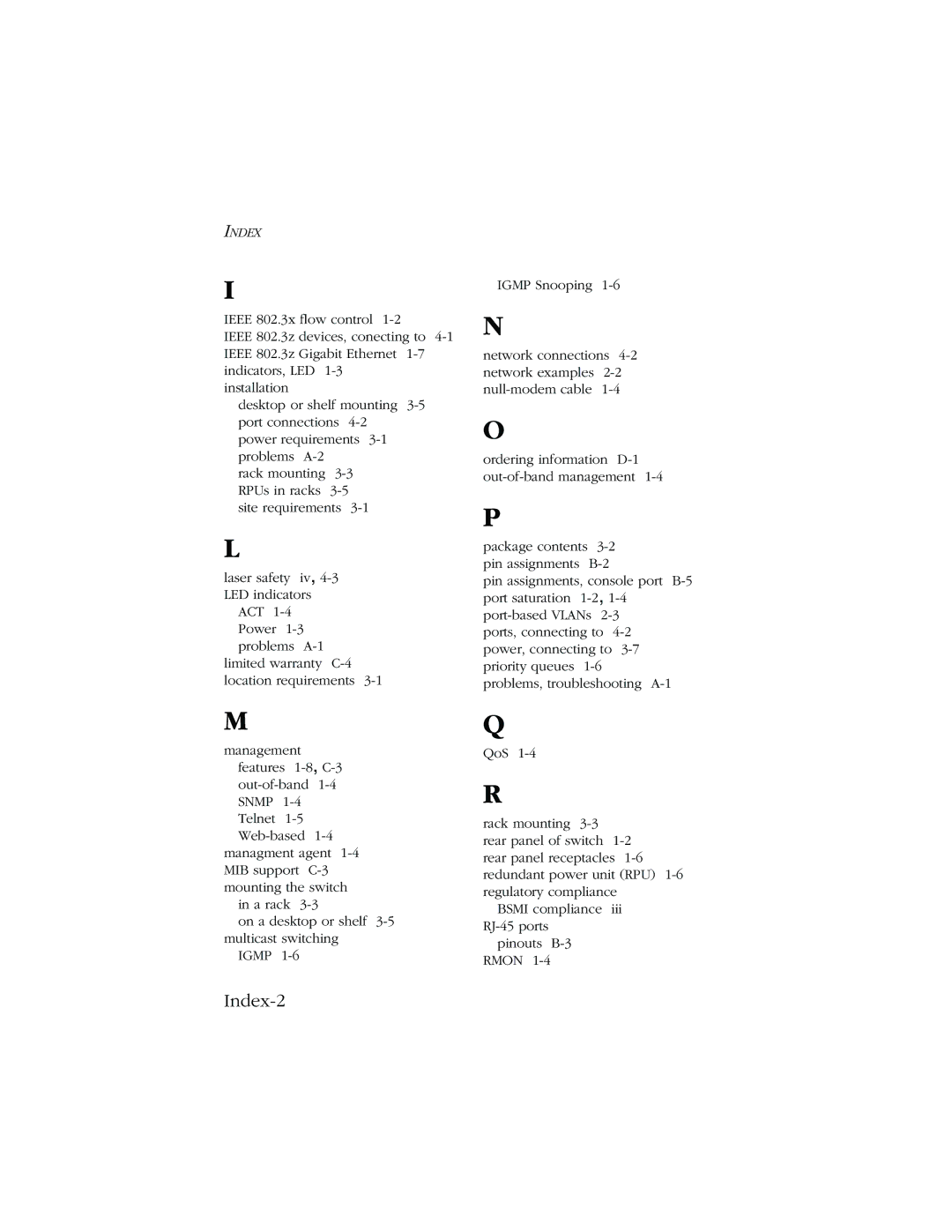 SMC Networks 1000 manual Index-2 