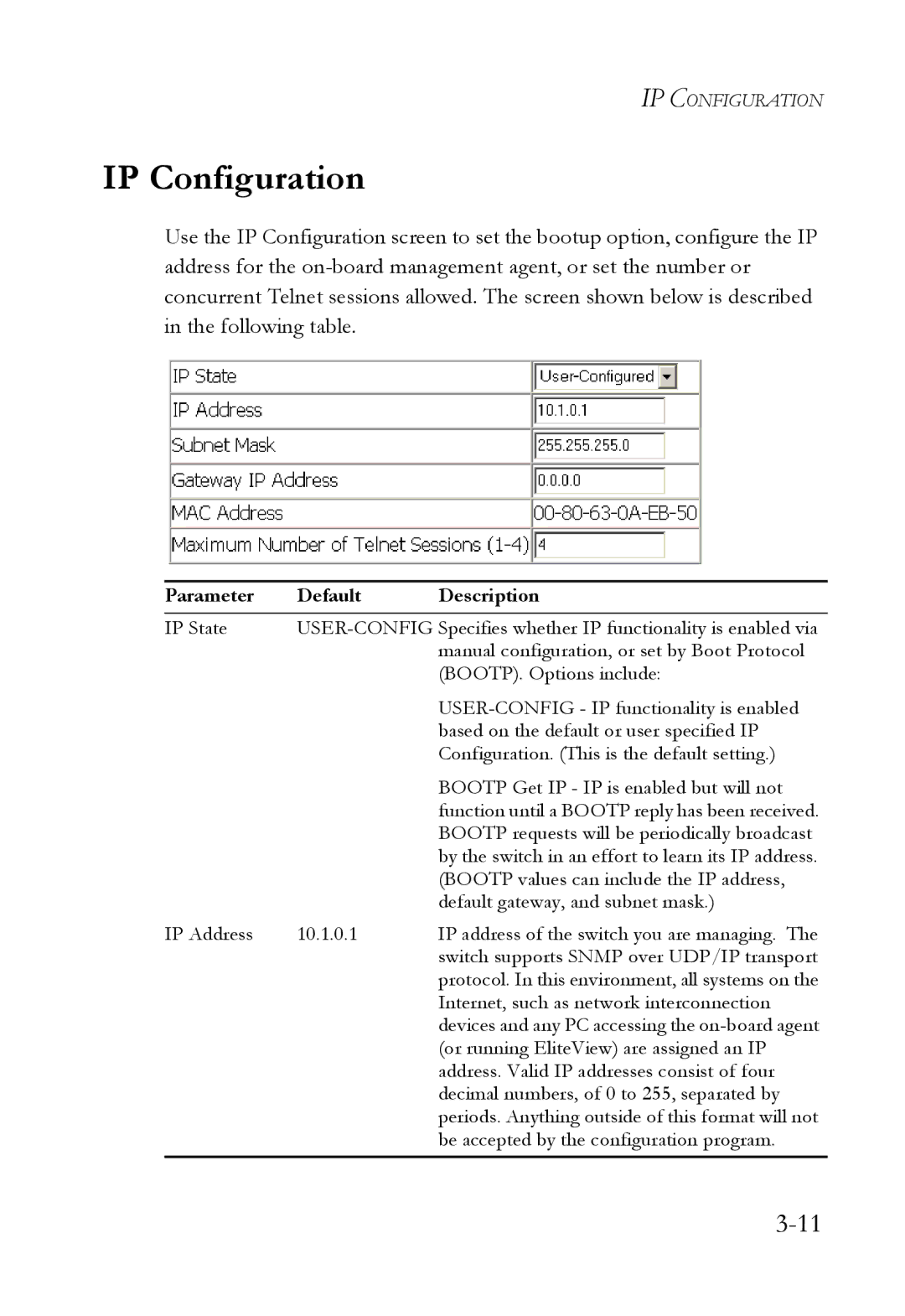 SMC Networks 1000BASE-X manual IP Configuration 