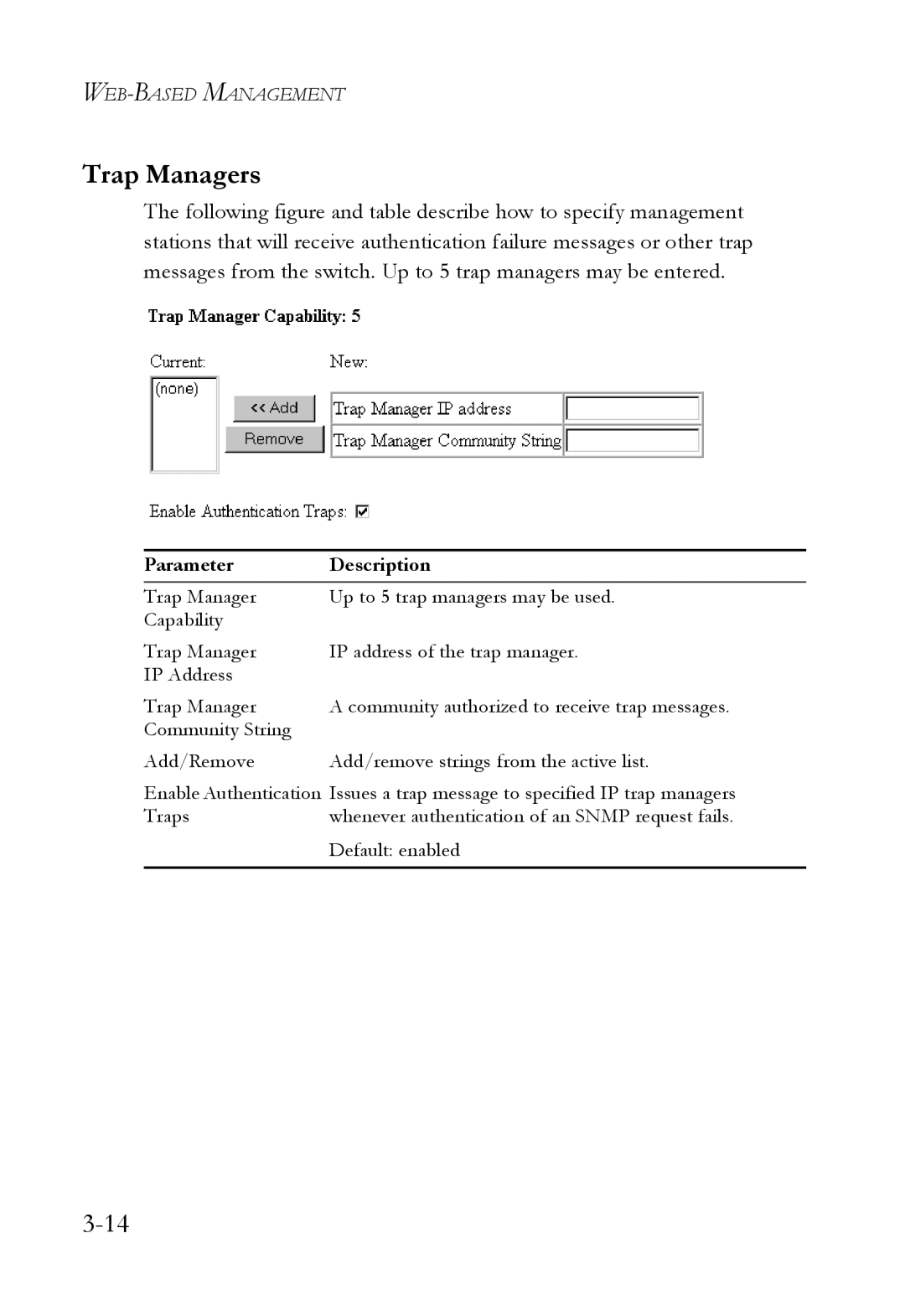 SMC Networks 1000BASE-X manual Trap Managers 