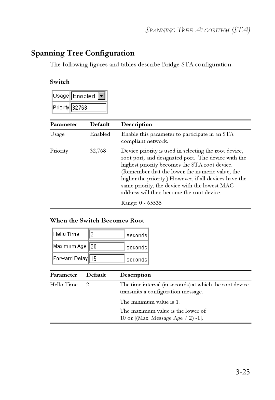 SMC Networks 1000BASE-X manual Spanning Tree Configuration, When the Switch Becomes Root 