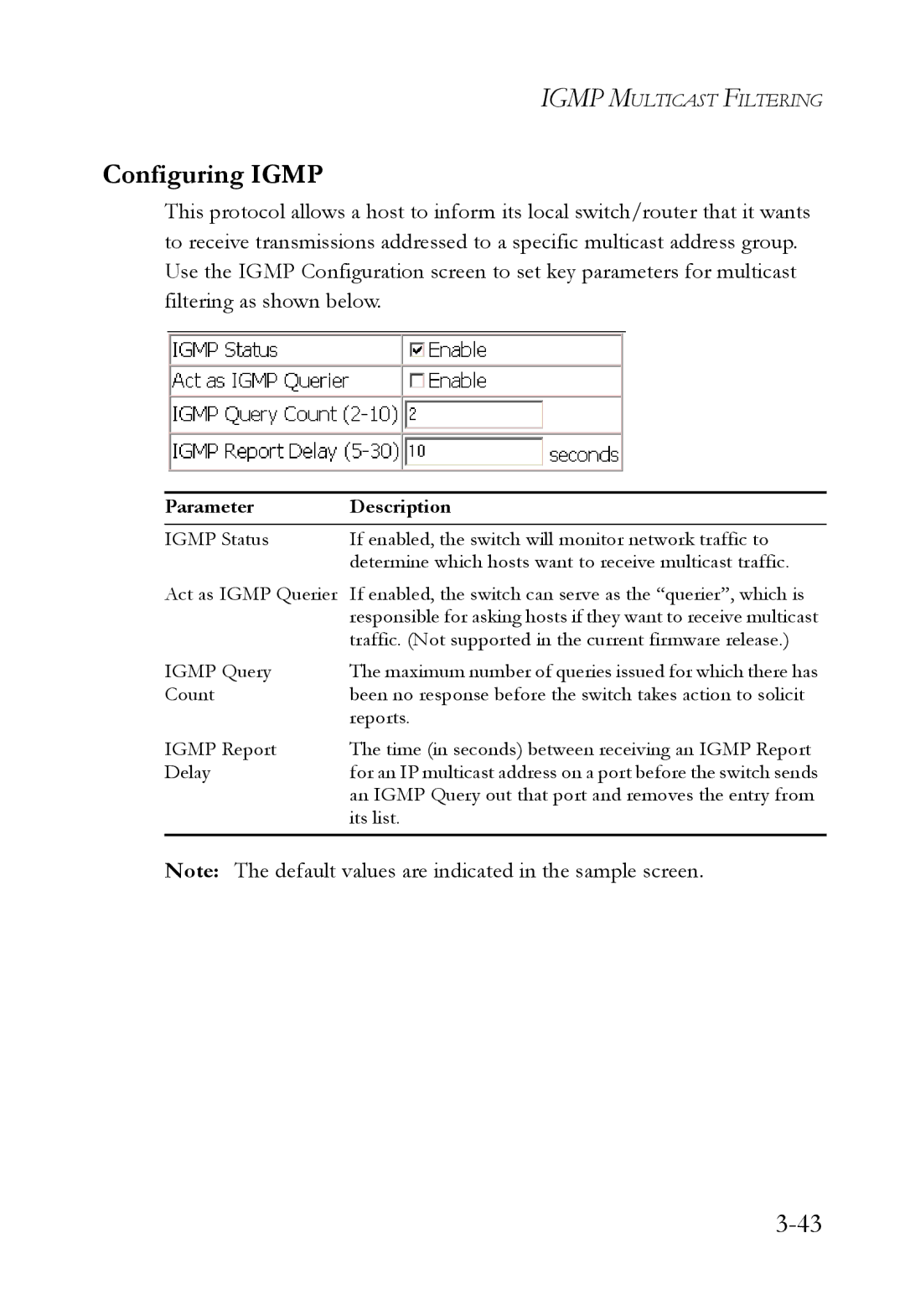 SMC Networks 1000BASE-X manual Configuring Igmp 