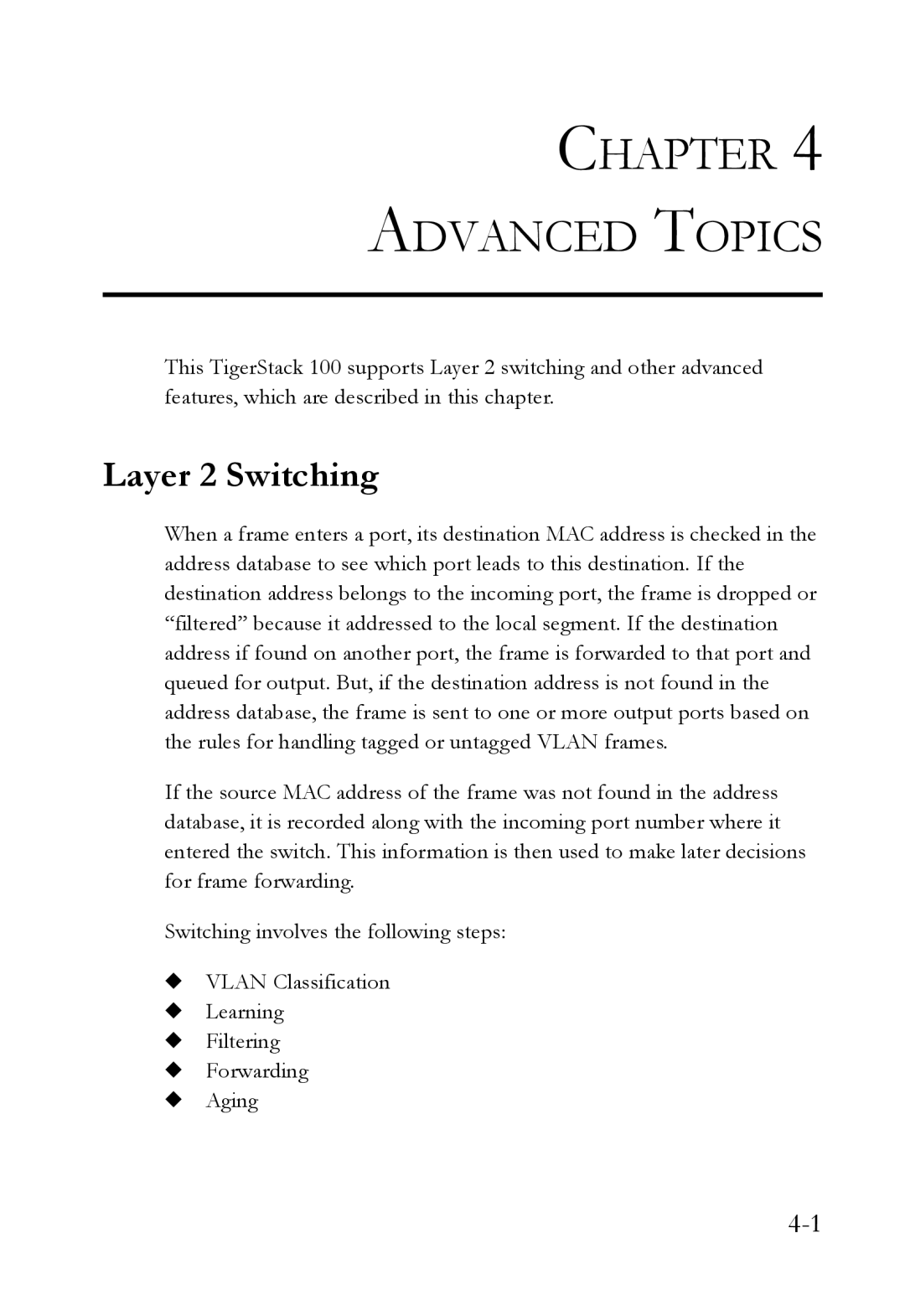 SMC Networks 1000BASE-X manual Chapter Advanced Topics, Layer 2 Switching 