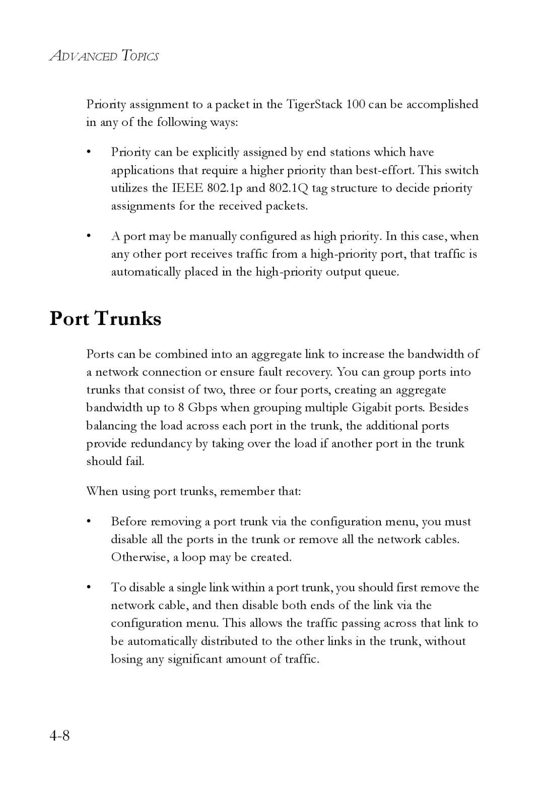 SMC Networks 1000BASE-X manual Port Trunks 