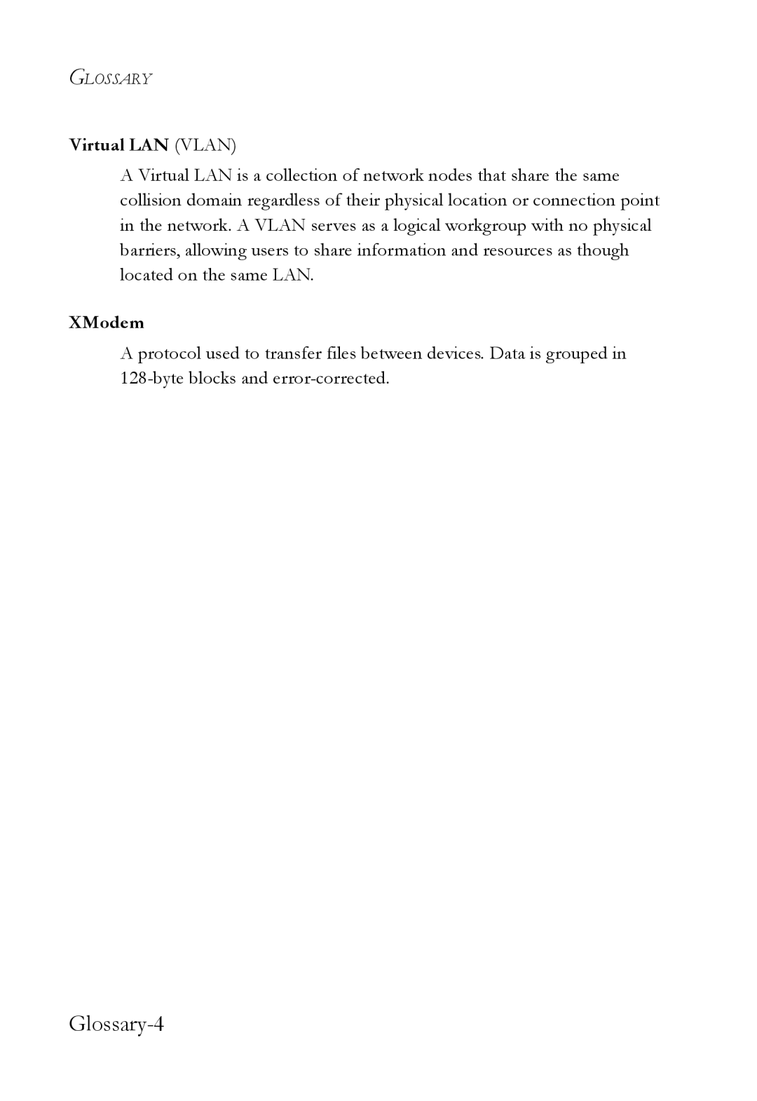 SMC Networks 1000BASE-X manual Virtual LAN Vlan, XModem 