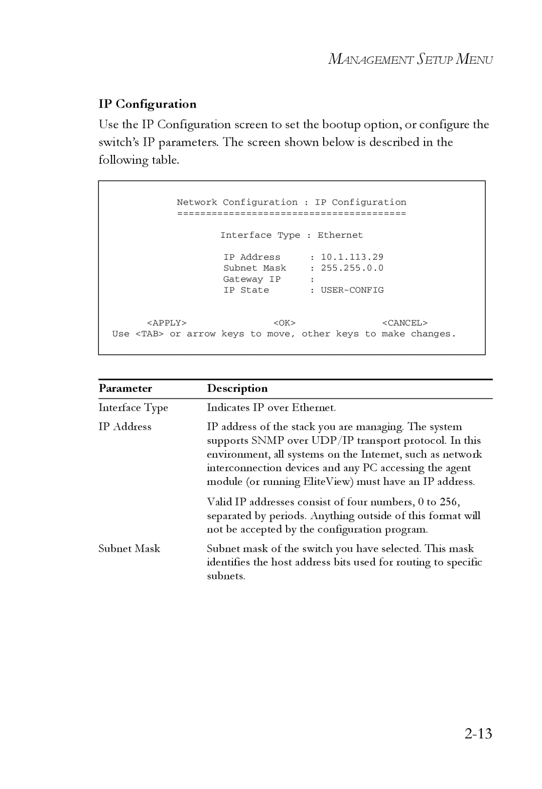 SMC Networks 1000BASE-X manual IP Configuration 