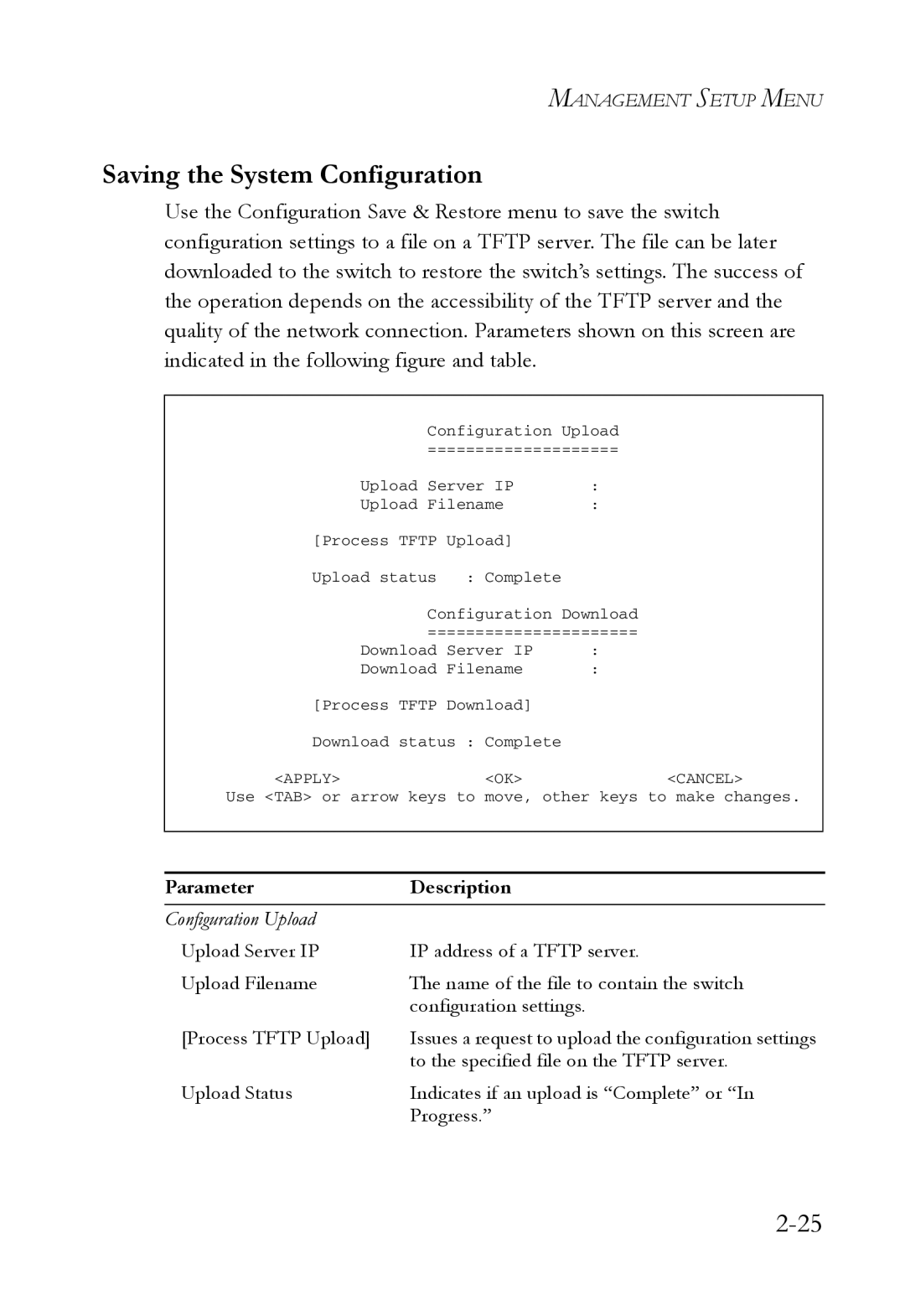 SMC Networks 1000BASE-X manual Saving the System Configuration 