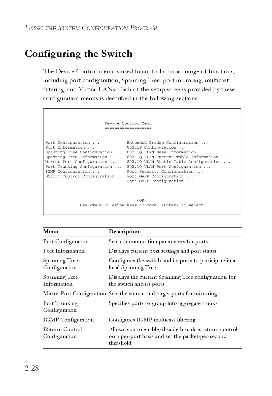 SMC Networks 1000BASE-X manual Configuring the Switch 