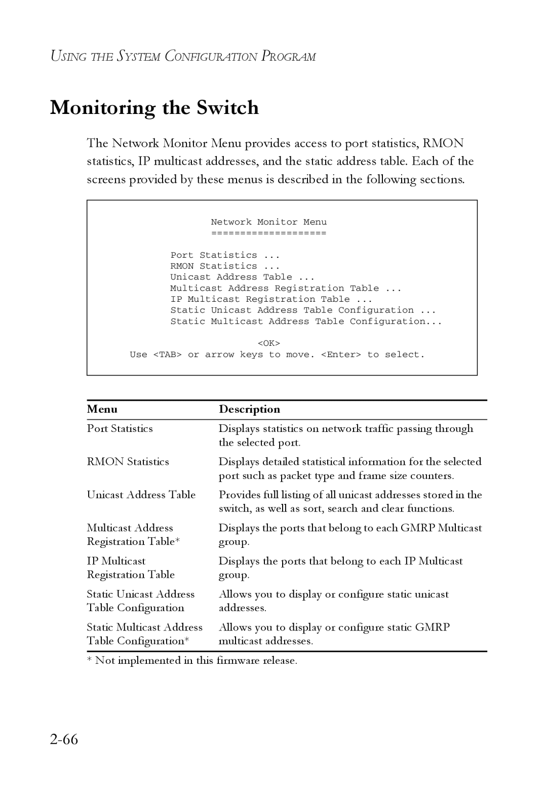 SMC Networks 1000BASE-X manual Monitoring the Switch 