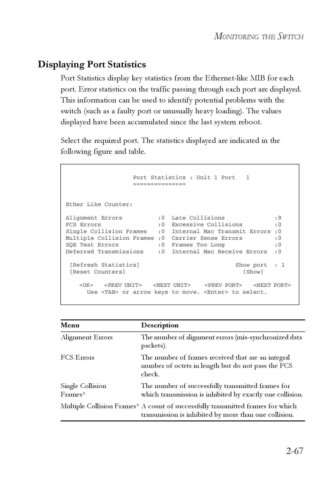 SMC Networks 1000BASE-X manual Displaying Port Statistics 