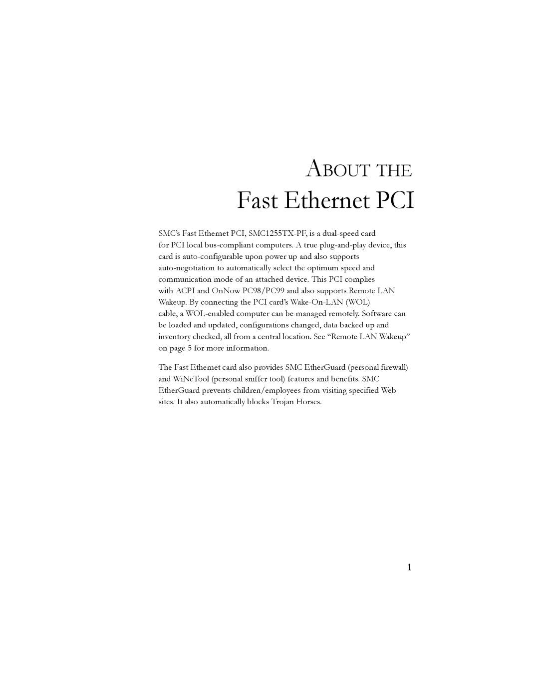 SMC Networks 10/100 Mbps manual About The, Fast Ethernet PCI 