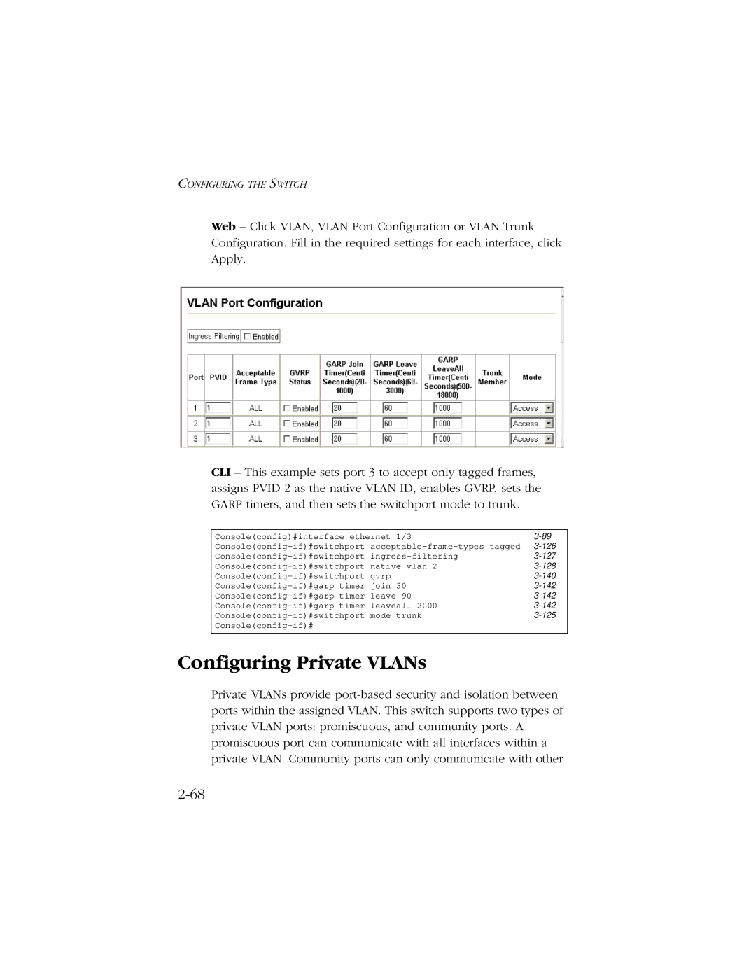 SMC Networks 10/100 manual Configuring Private VLANs 