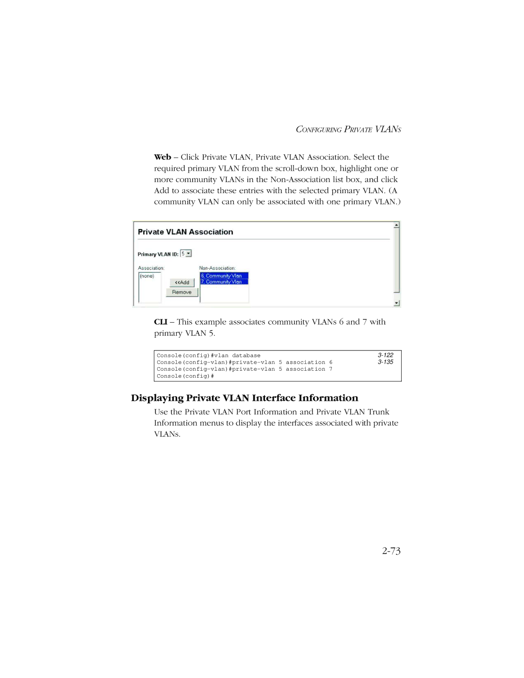 SMC Networks 10/100 manual Displaying Private Vlan Interface Information 