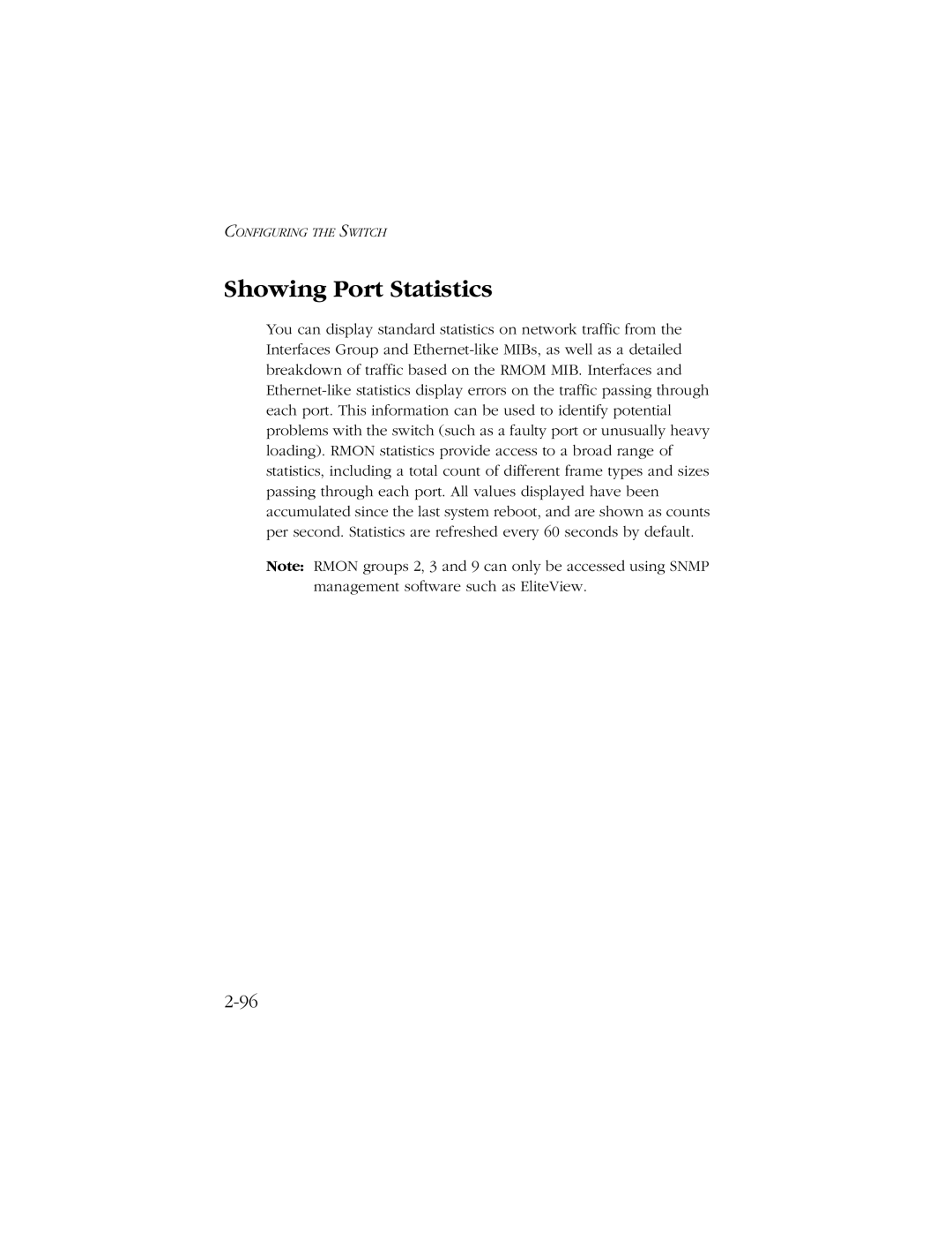 SMC Networks 10/100 manual Showing Port Statistics 