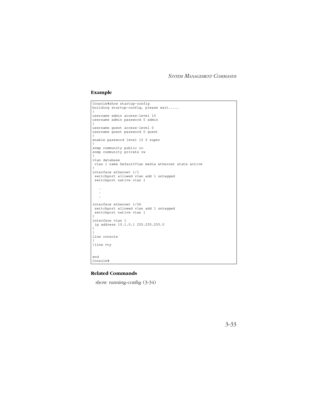 SMC Networks 10/100 manual Show running-config 