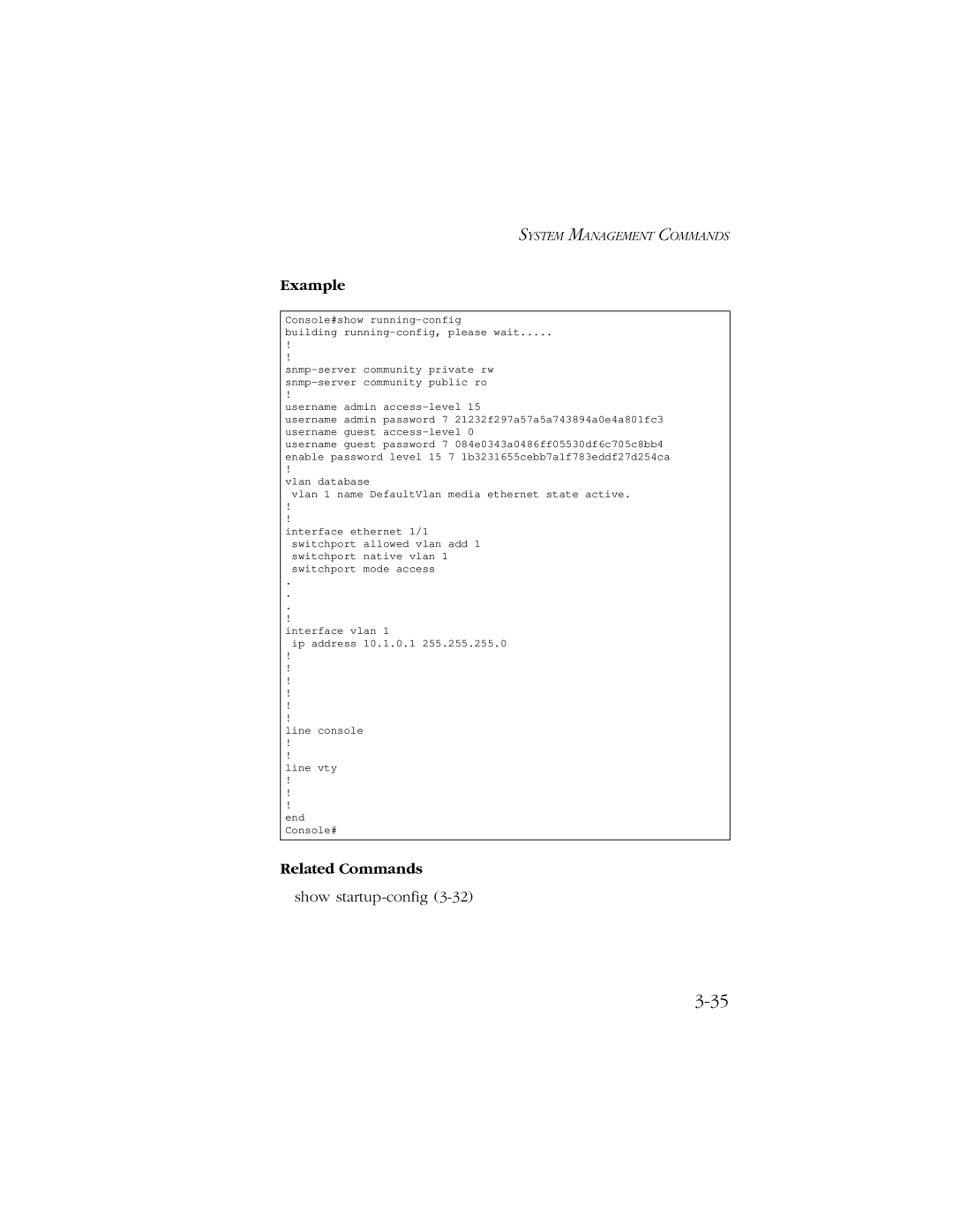 SMC Networks 10/100 manual Show startup-config 