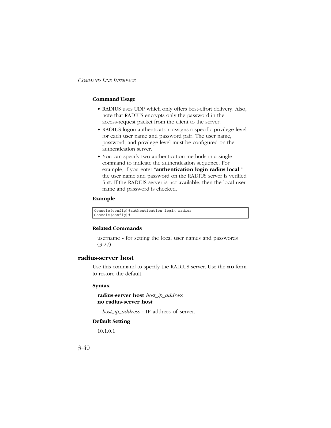 SMC Networks 10/100 manual Radius-server host, Related Commands 