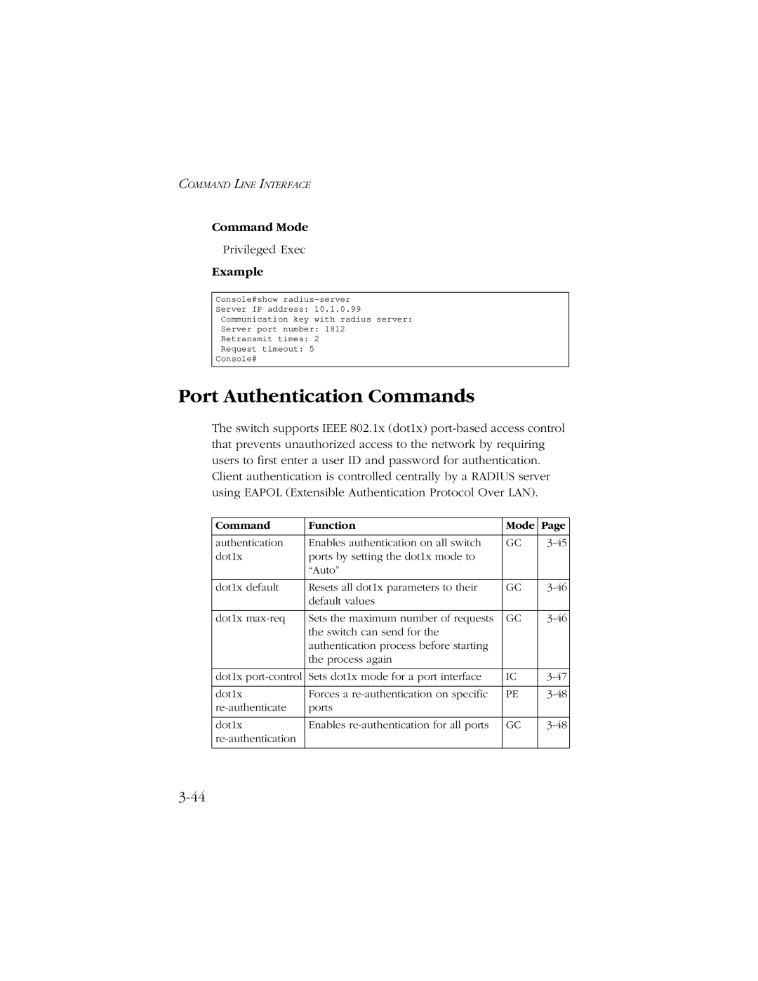 SMC Networks 10/100 manual Port Authentication Commands 