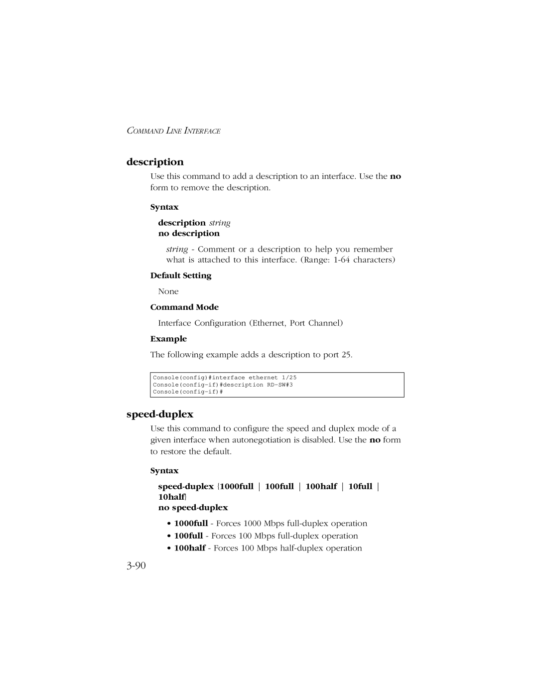 SMC Networks 10/100 manual Speed-duplex, Syntax Description string no description 