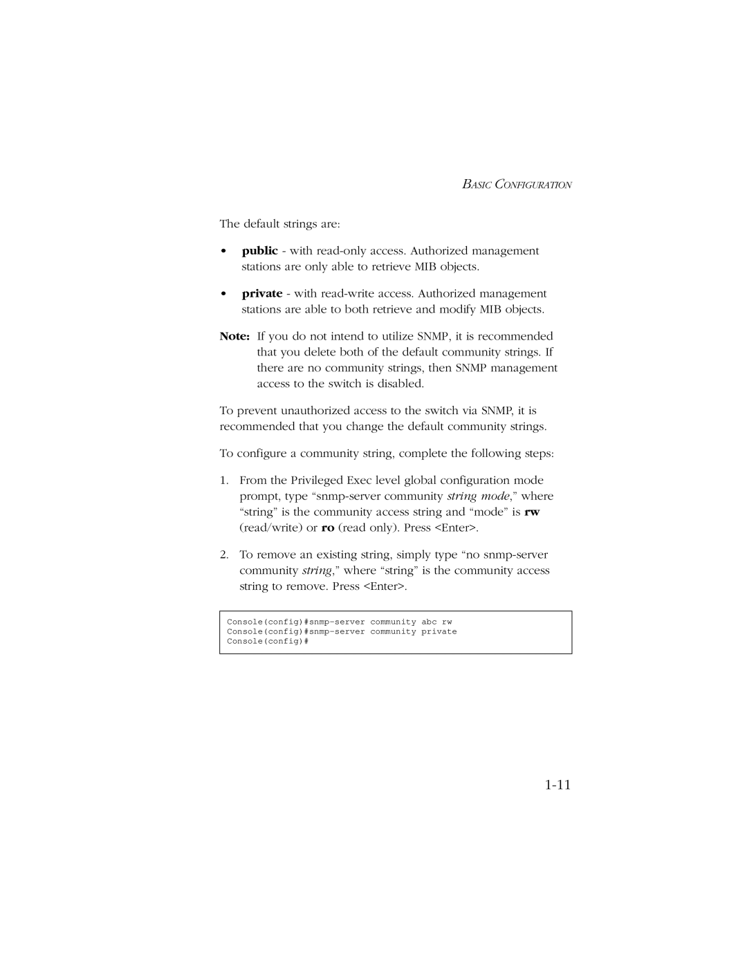 SMC Networks 10/100 manual Basic Configuration 