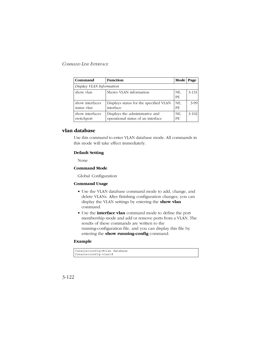 SMC Networks 10/100 manual Vlan database, 122 