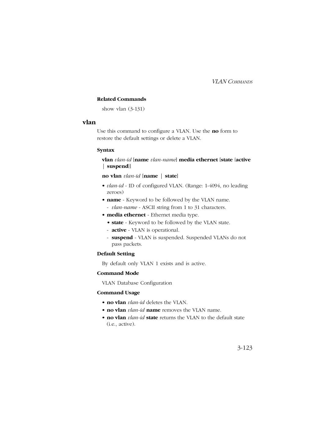 SMC Networks 10/100 manual Vlan, 123 