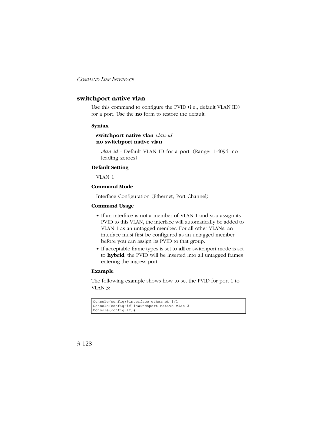 SMC Networks 10/100 manual Switchport native vlan, 128 