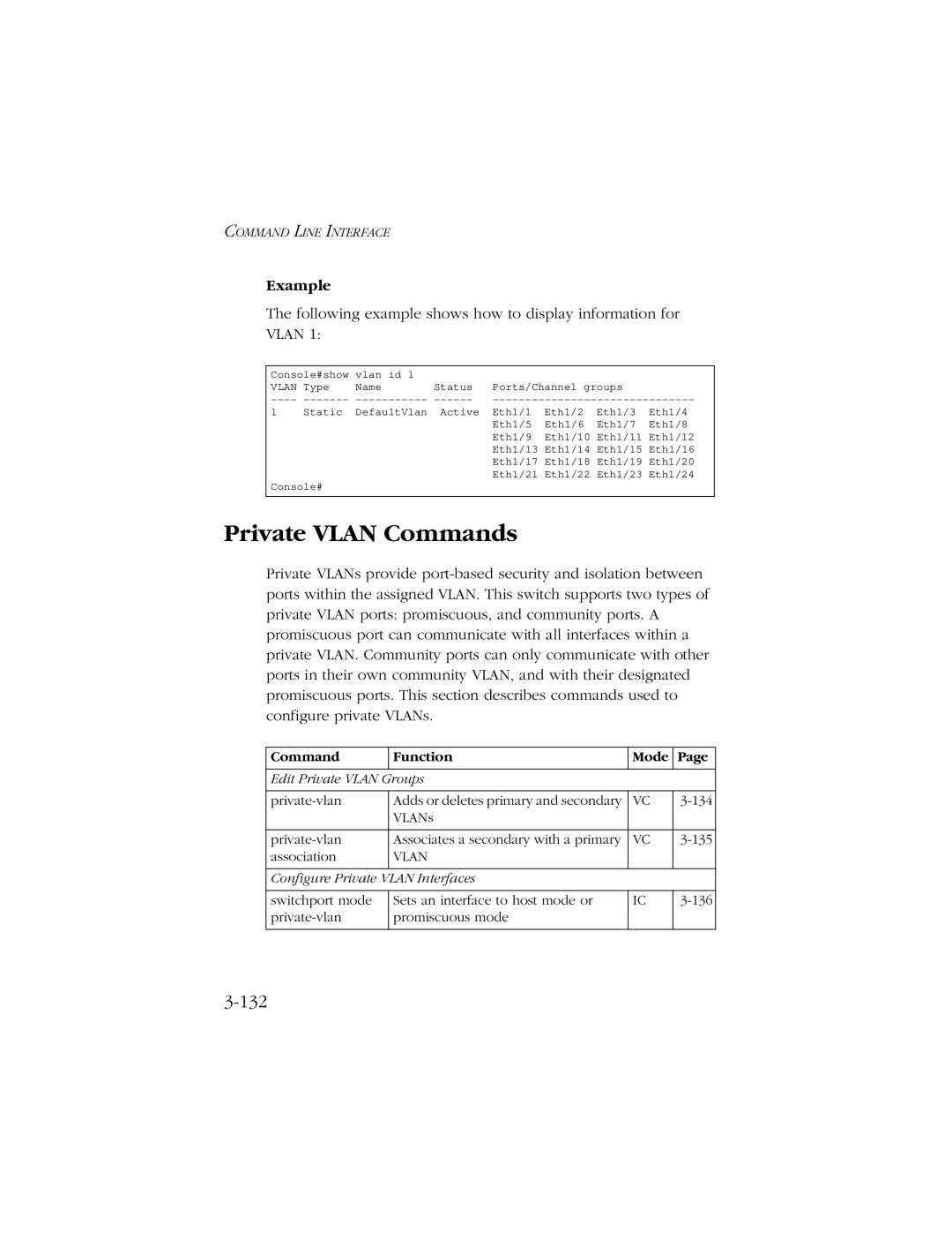 SMC Networks 10/100 manual Private Vlan Commands, 132 