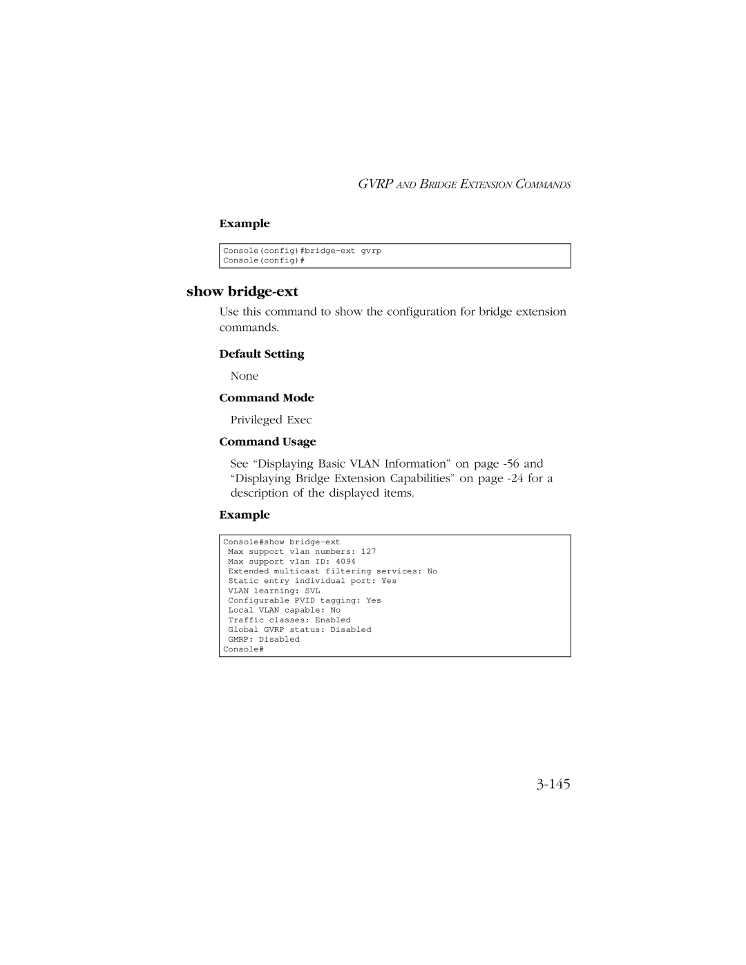 SMC Networks 10/100 manual Show bridge-ext, 145 