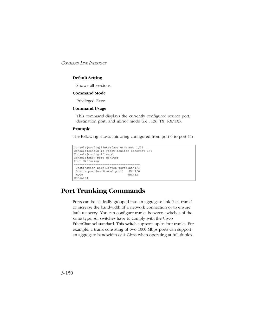 SMC Networks 10/100 manual Port Trunking Commands, 150 