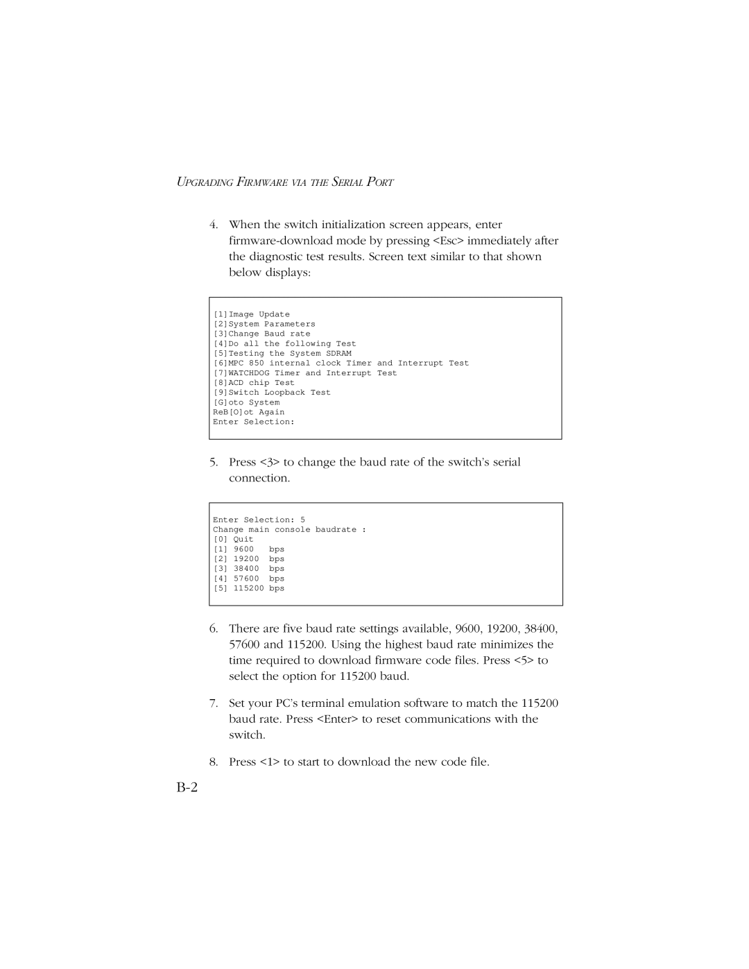 SMC Networks 10/100 manual Upgrading Firmware VIA the Serial Port 