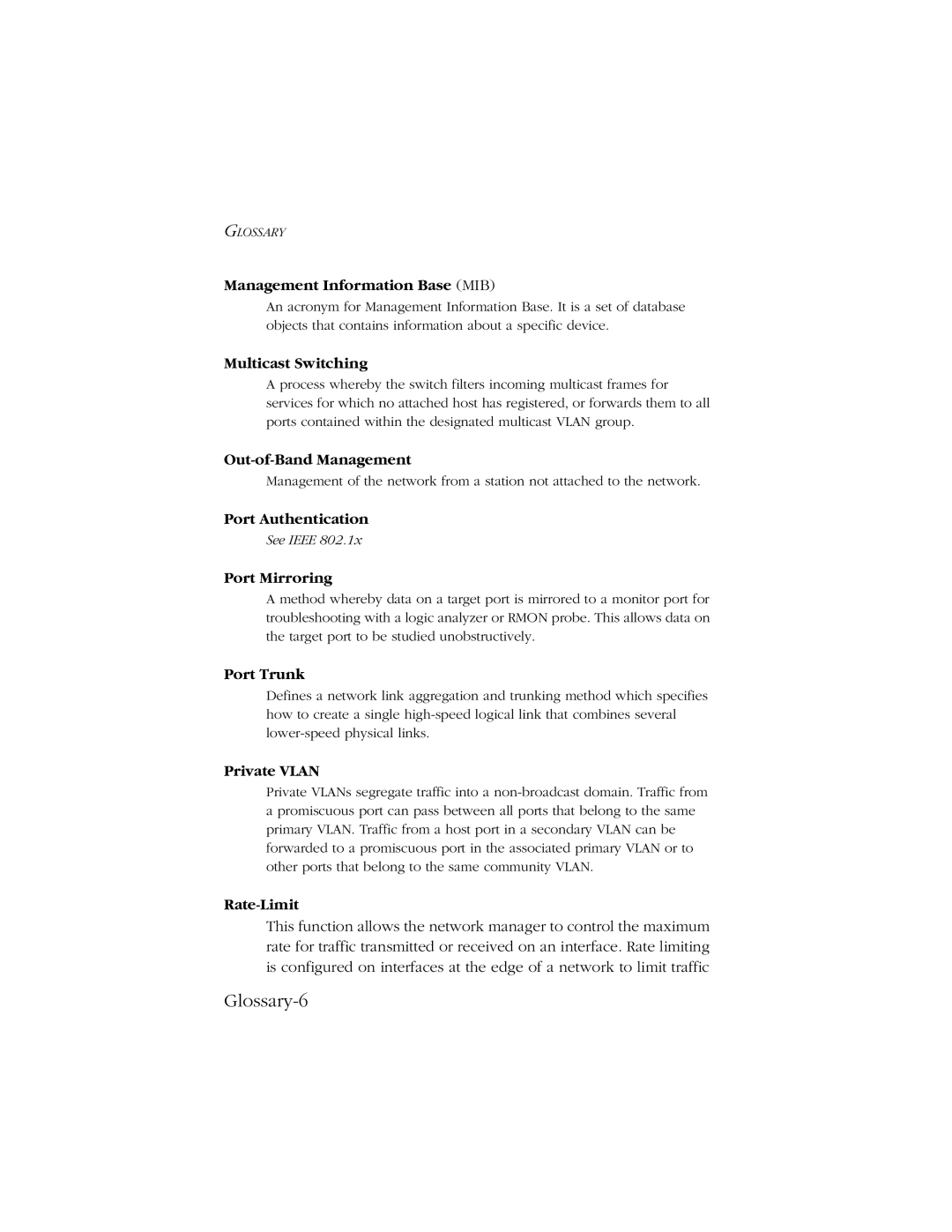 SMC Networks 10/100 manual Glossary-6 