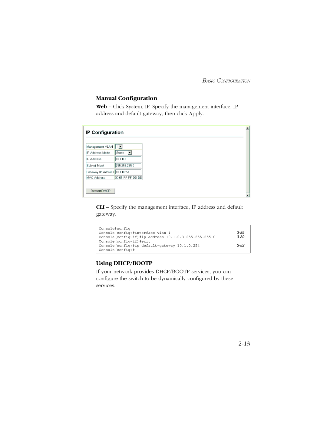 SMC Networks 10/100 manual Manual Configuration 