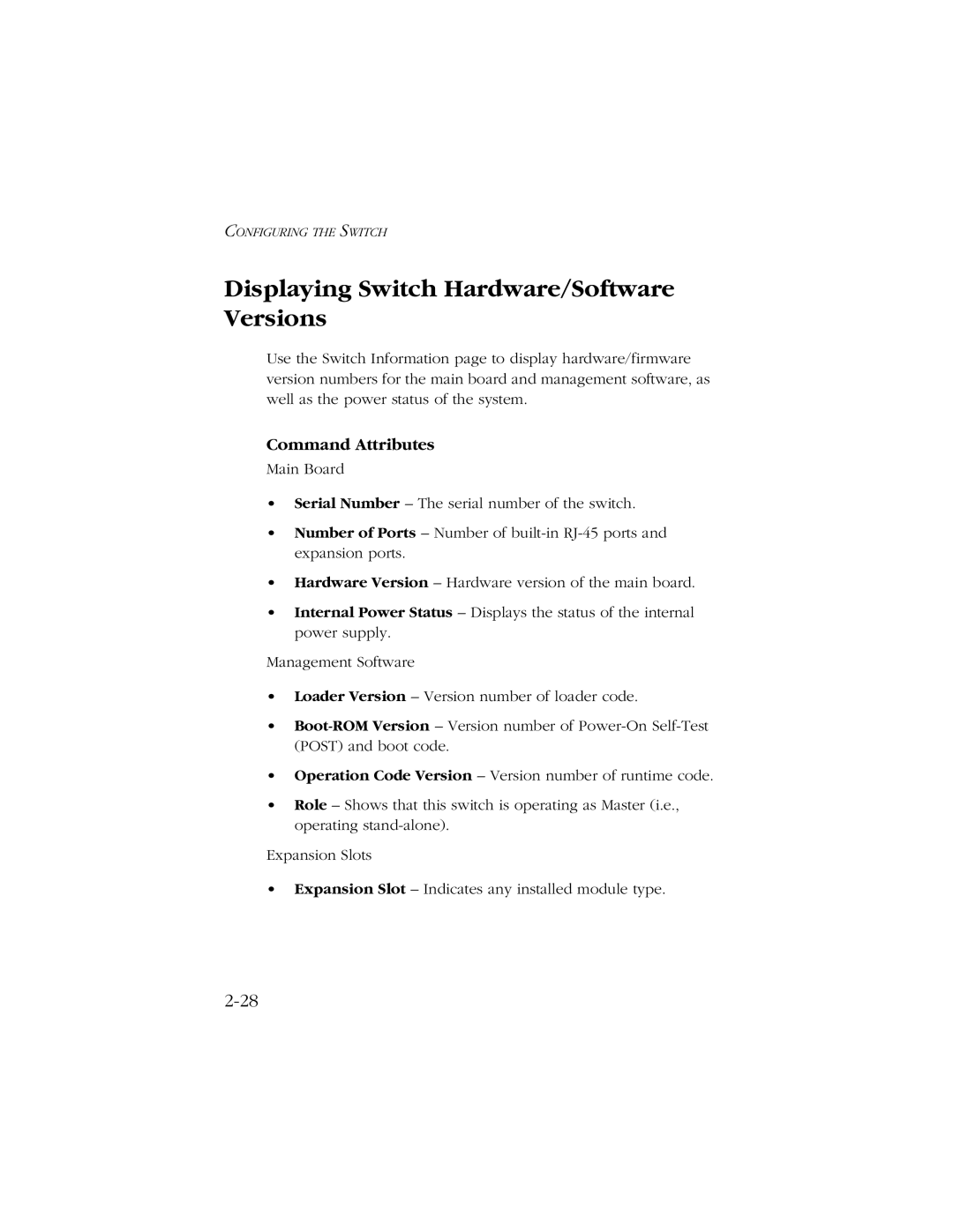 SMC Networks 10/100 manual Displaying Switch Hardware/Software Versions 