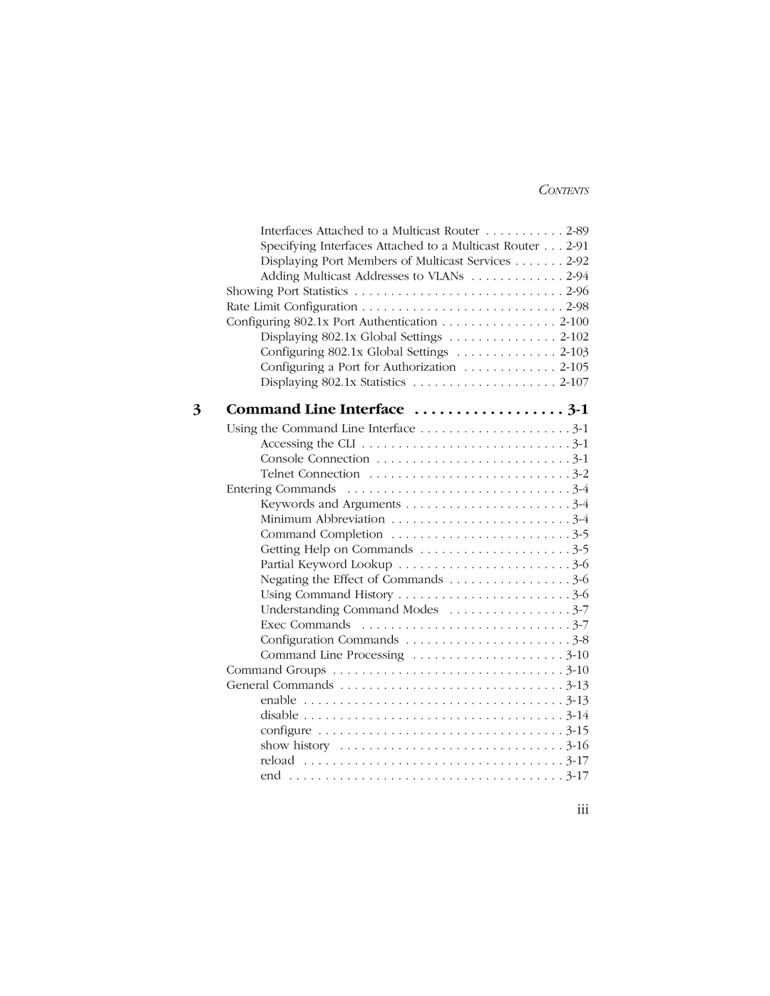 SMC Networks 10/100 manual Command Line Interface, Iii 