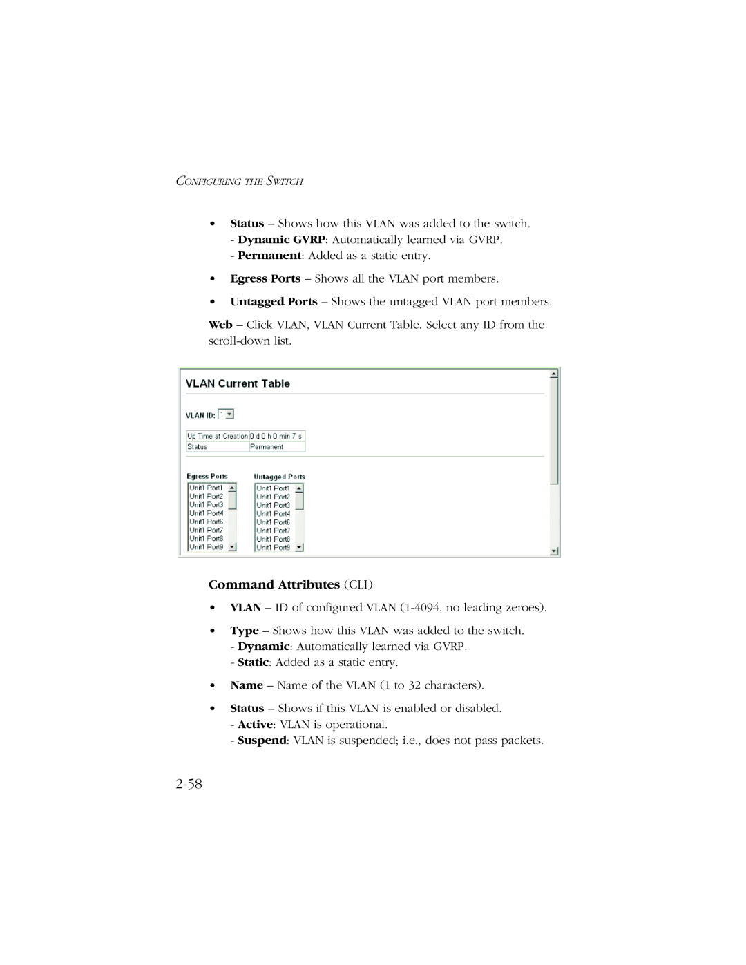 SMC Networks 10/100 manual Command Attributes CLI 