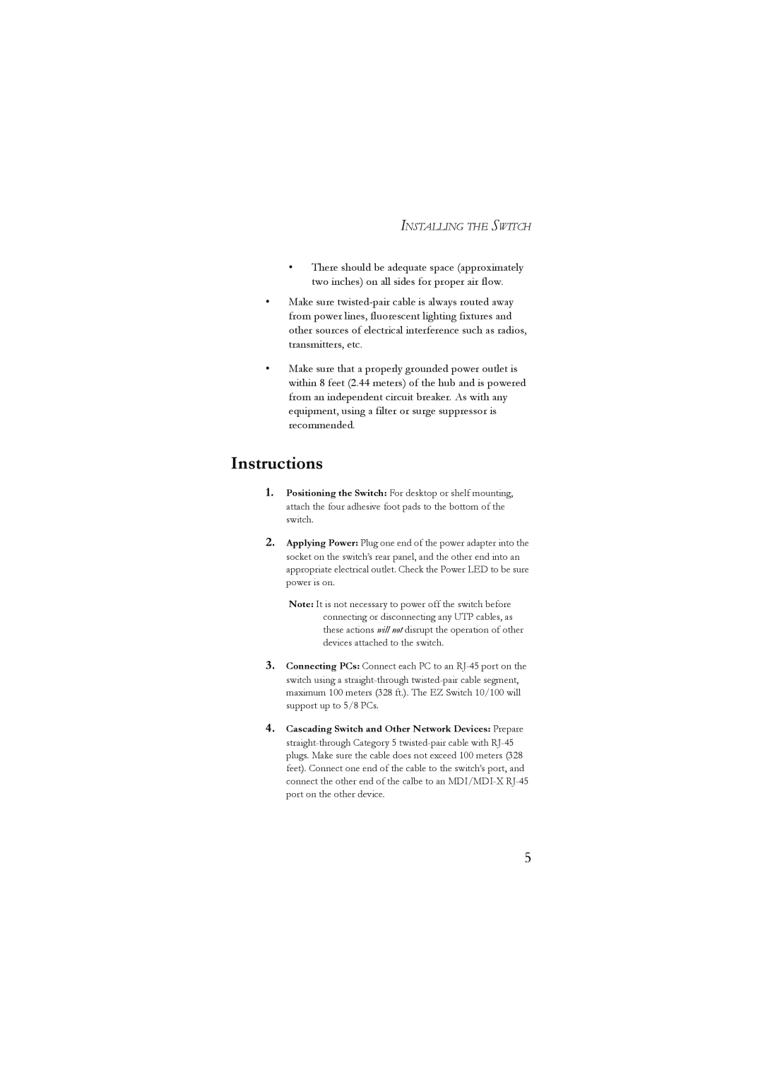 SMC Networks 10/100 manual Instructions 