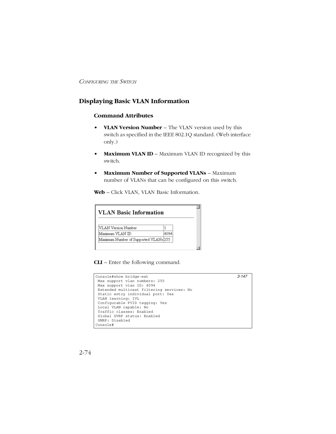 SMC Networks 10/100/1000 SMCGS8P-Smart manual Displaying Basic Vlan Information 