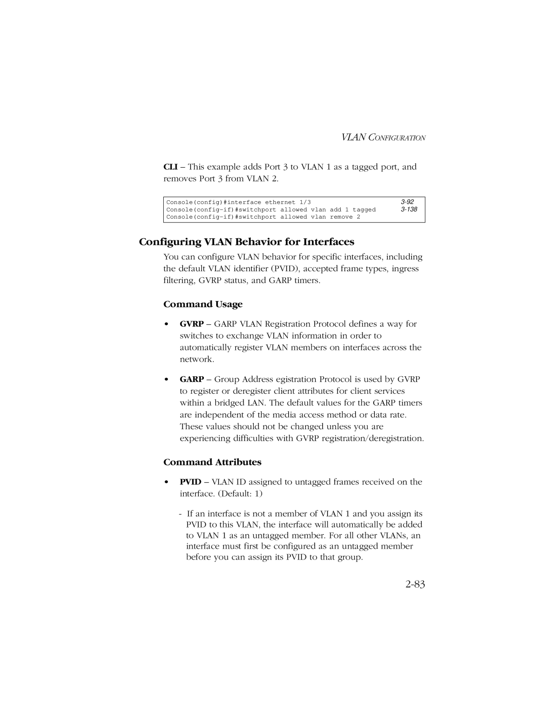 SMC Networks 10/100/1000 SMCGS8P-Smart manual Configuring Vlan Behavior for Interfaces 