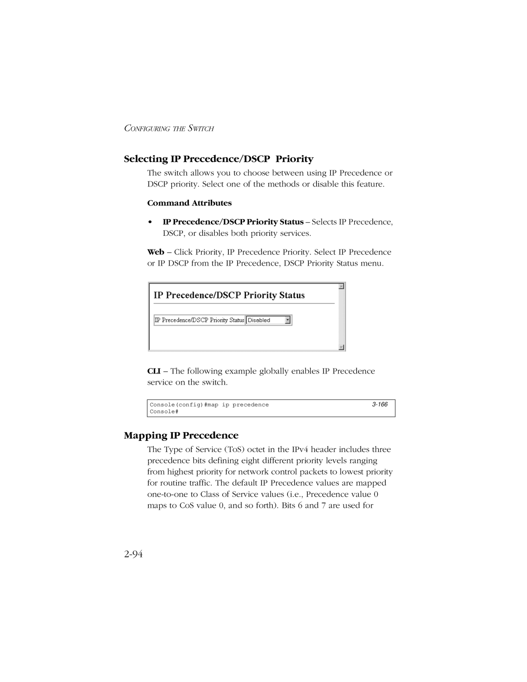 SMC Networks 10/100/1000 SMCGS8P-Smart manual Selecting IP Precedence/DSCP Priority, Mapping IP Precedence 