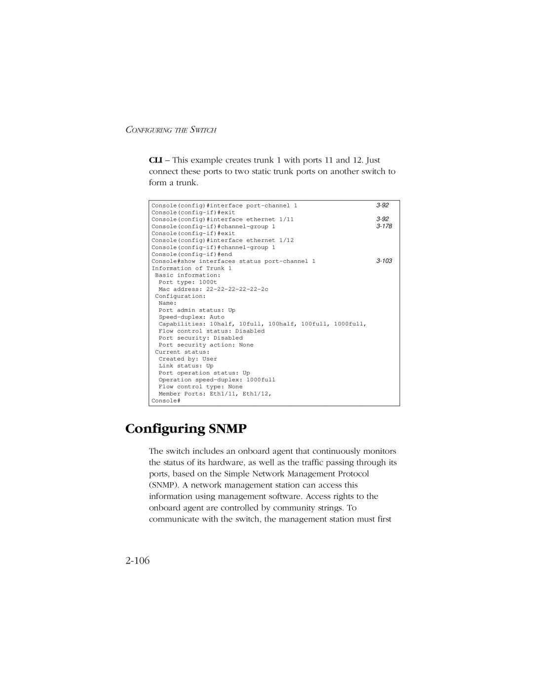 SMC Networks 10/100/1000 SMCGS8P-Smart manual Configuring Snmp, 106 