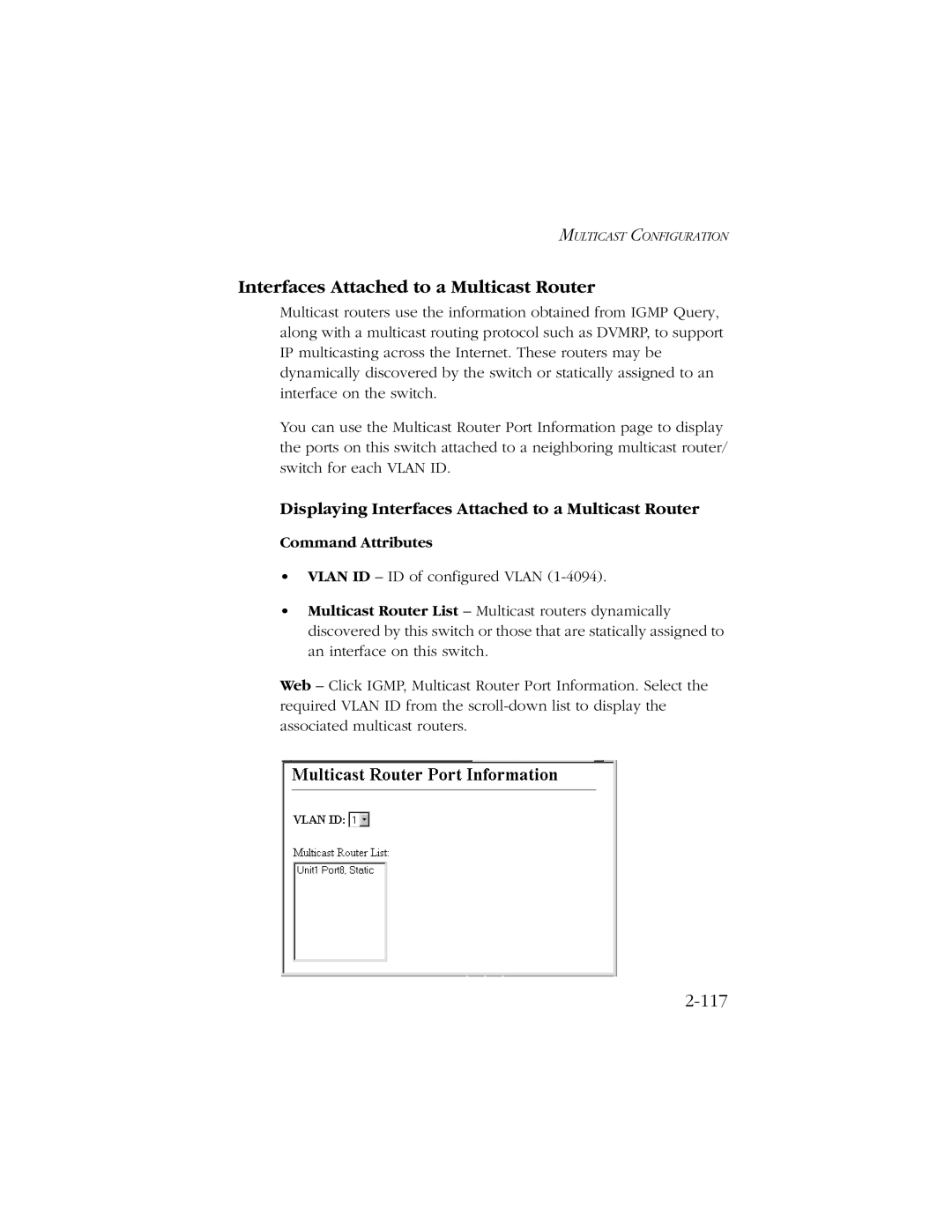 SMC Networks 10/100/1000 SMCGS8P-Smart manual Interfaces Attached to a Multicast Router, 117 