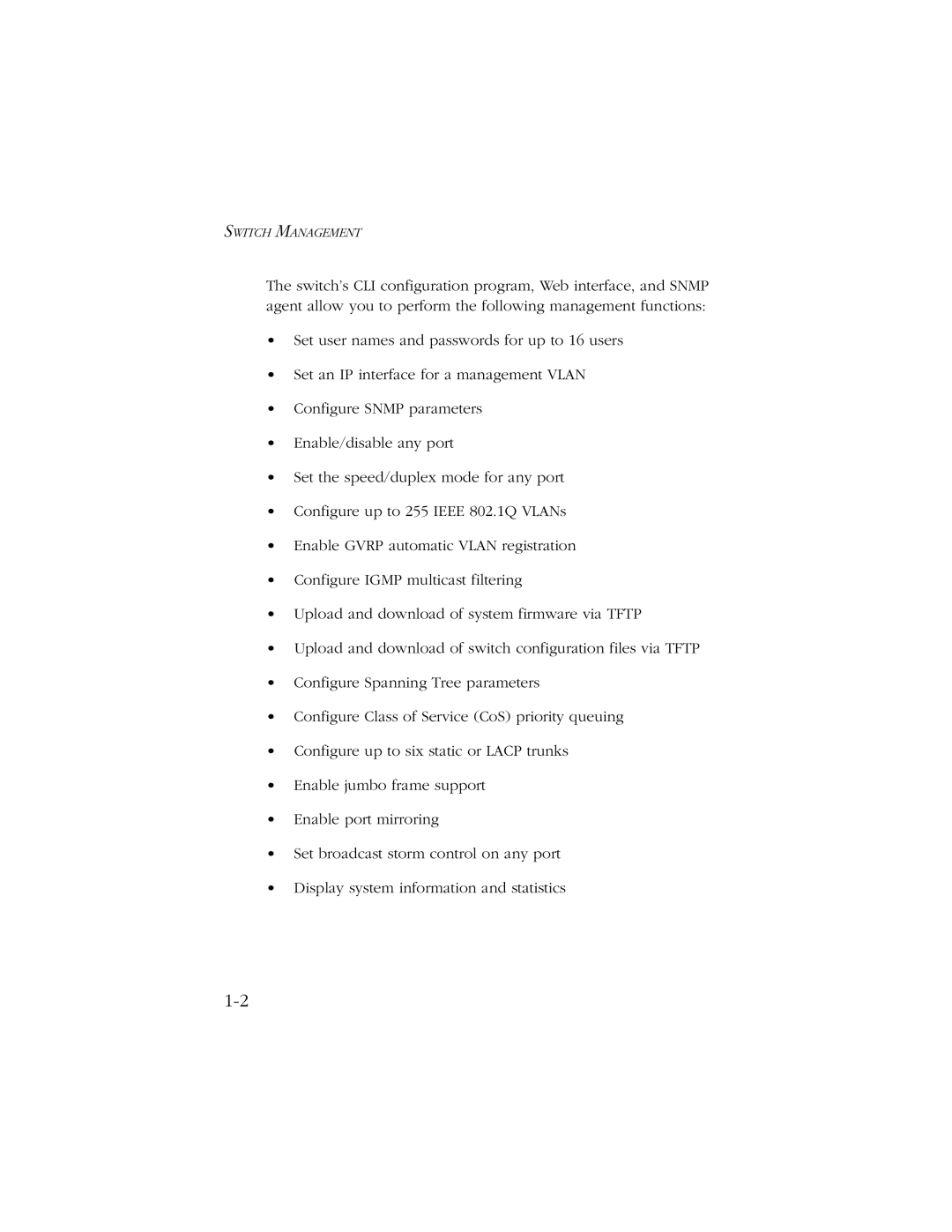 SMC Networks 10/100/1000 SMCGS8P-Smart manual Switch Management 