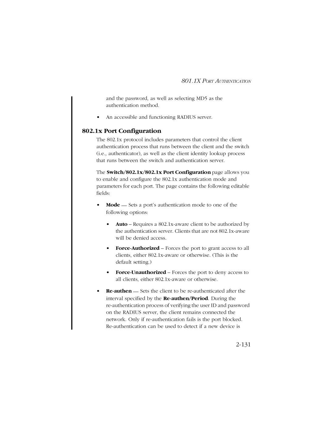 SMC Networks 10/100/1000 SMCGS8P-Smart manual 802.1x Port Configuration, 131 