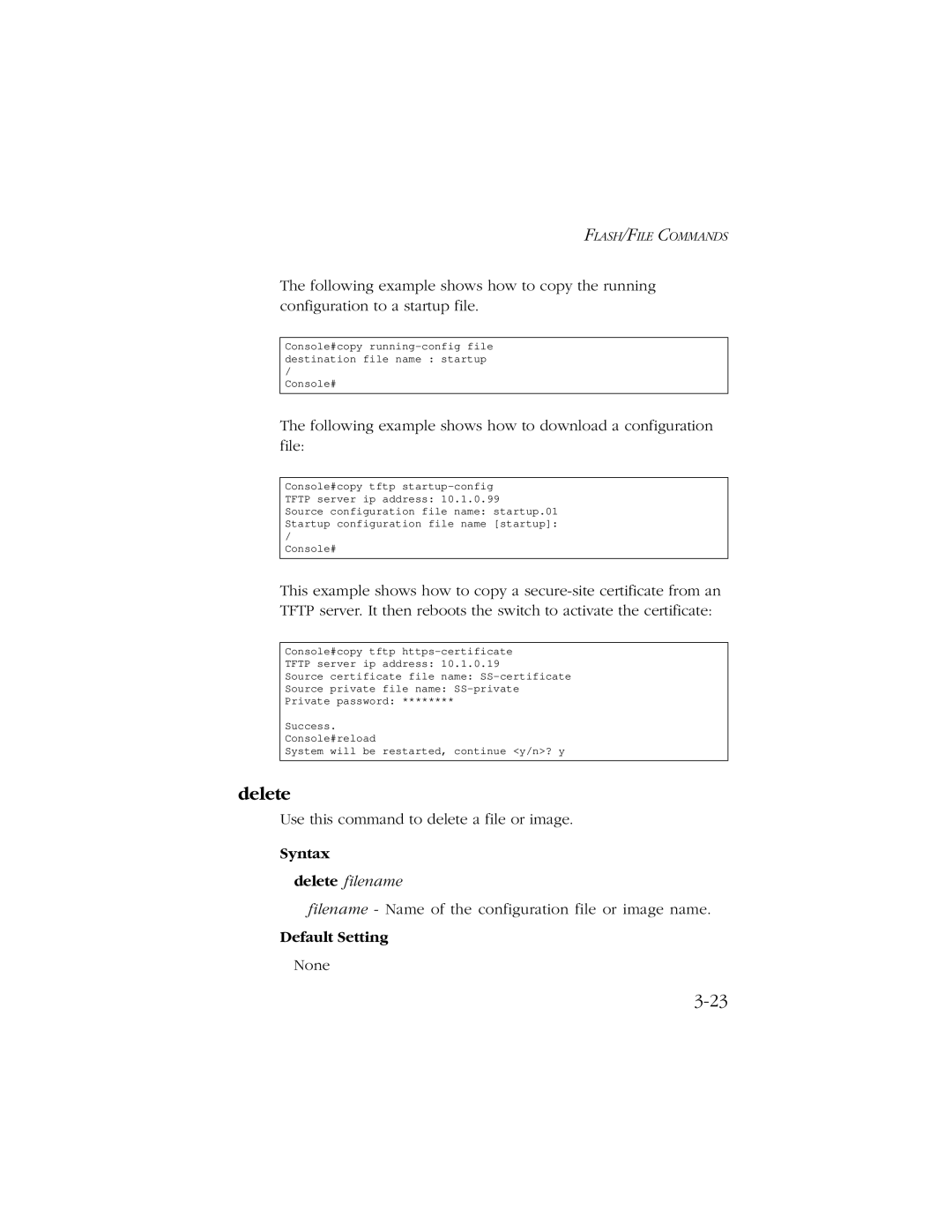 SMC Networks 10/100/1000 SMCGS8P-Smart manual Delete, Syntax 