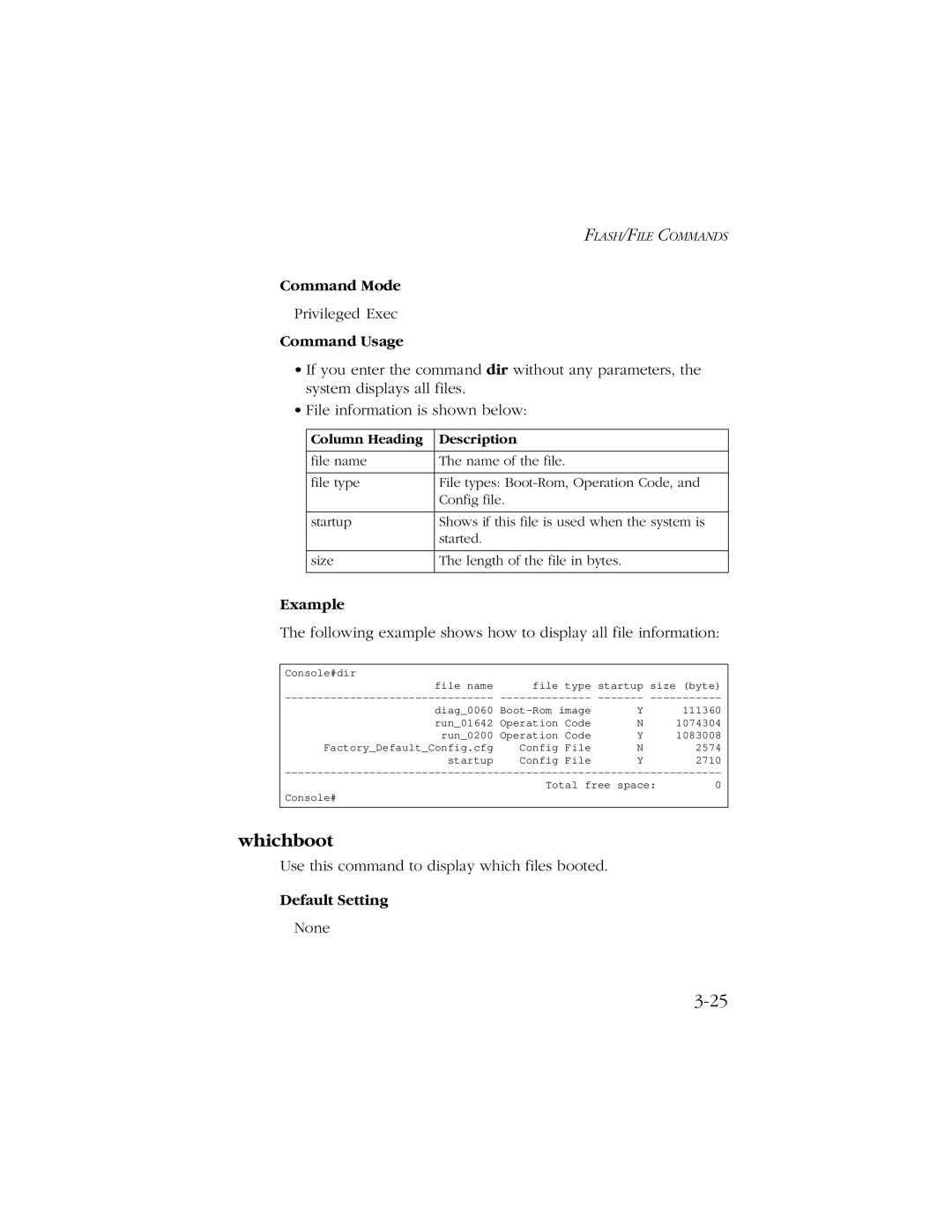 SMC Networks 10/100/1000 SMCGS8P-Smart manual Whichboot, Column Heading Description 