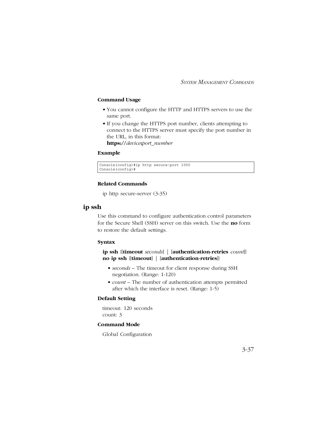 SMC Networks 10/100/1000 SMCGS8P-Smart manual Ip ssh 