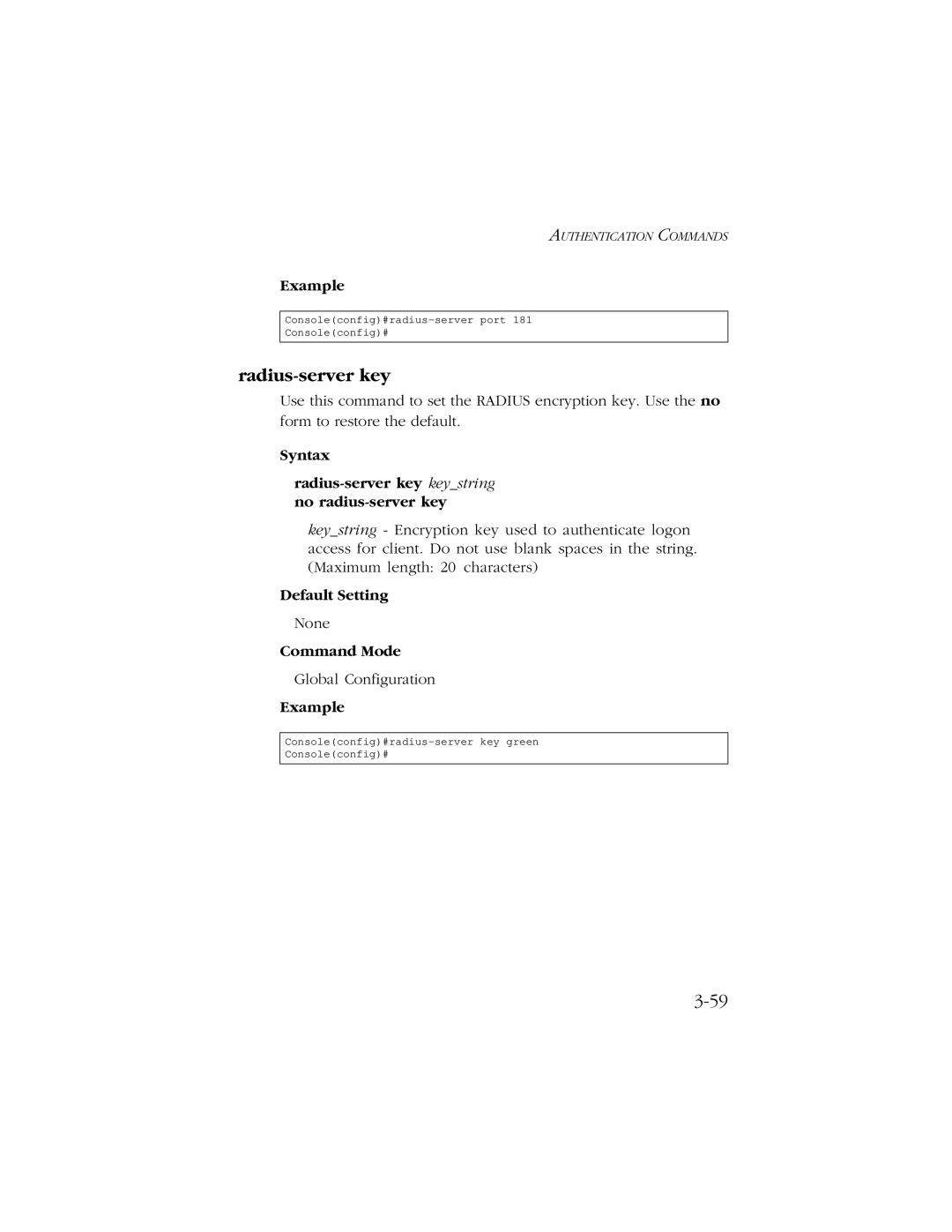 SMC Networks 10/100/1000 SMCGS8P-Smart manual Syntax Radius-server key keystring no radius-server key 