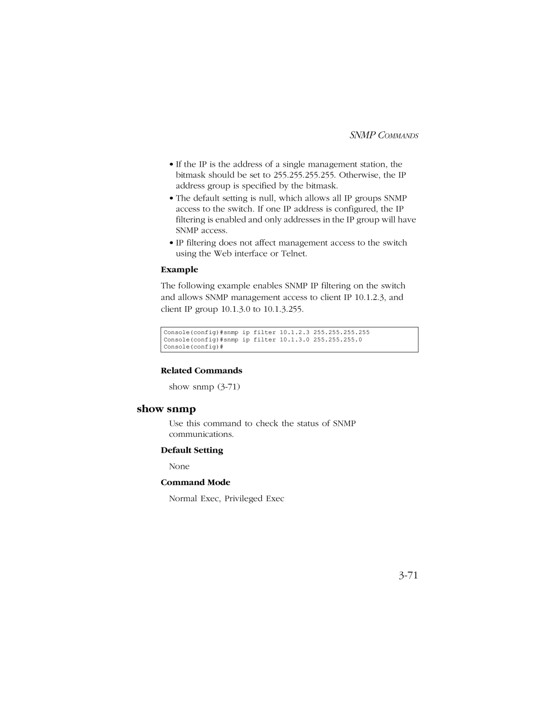 SMC Networks 10/100/1000 SMCGS8P-Smart manual Show snmp 