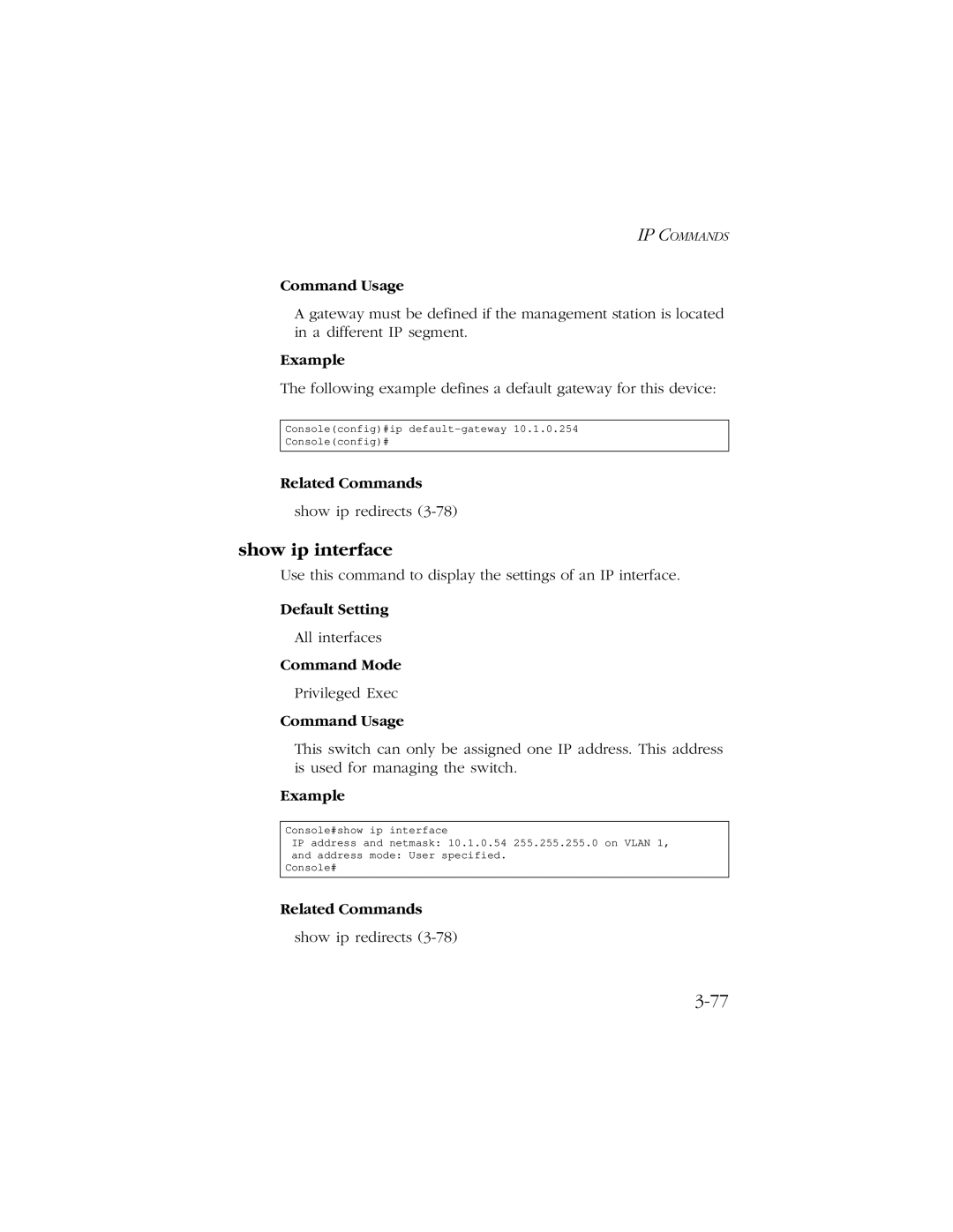 SMC Networks 10/100/1000 SMCGS8P-Smart manual Show ip interface 