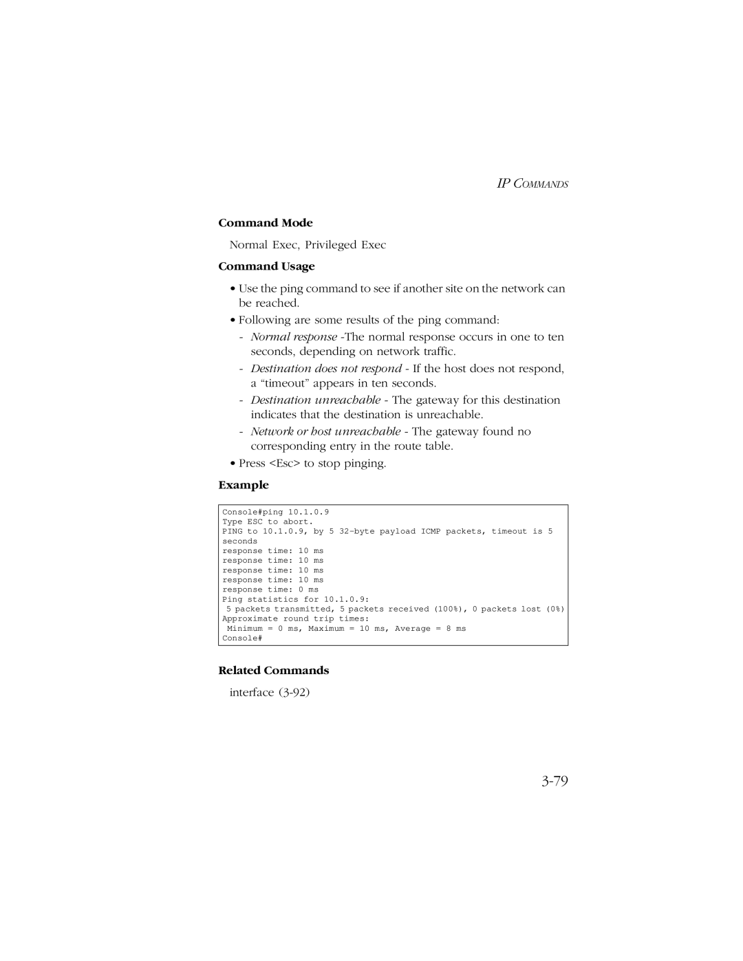 SMC Networks 10/100/1000 SMCGS8P-Smart manual Press Esc to stop pinging 